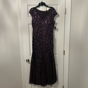 Purple sequined long dress
